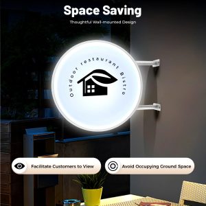50см. Кръгла LED Светлинна Кутия за Табели – Водоустойчива Рекламна Прожекционна Светлинна Кутия с Две Страни ledprojectors