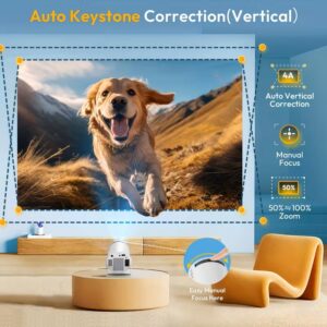 Компактен проектор с Android 11, Dual Wifi6, 260 ANSI лумена яркост, локална 1280X720P HD резолюция, 4K съвместимост, тиха работа, лесна употреба с една ръка и универсален 180° ъгъл на проекция, идеален за домашно кино ledprojectors