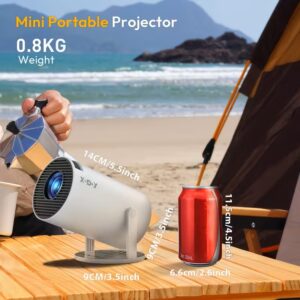 Компактен проектор с Android 11, Dual Wifi6, 260 ANSI лумена яркост, локална 1280X720P HD резолюция, 4K съвместимост, тиха работа, лесна употреба с една ръка и универсален 180° ъгъл на проекция, идеален за домашно кино ledprojectors