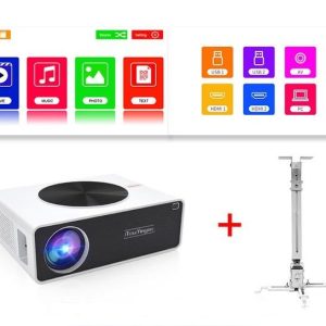 TouYinger JR LCD видео проектор за домашно кино 1080P Full HD 6800 лумена+Поставка ledprojectors