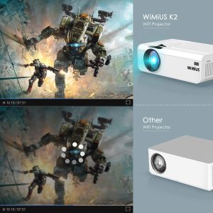 Проектор с WiFi Wimus К6 1080P/4K 5500 LUMENS свързване със смартфон Проектор с WiFi Wimus К6 1080P/4K 5500 LUMENS свързване със смартфон ledprojectors Проектор с WiFi Wimus К6 1080P/4K 5500 LUMENS свързване със смартфон ledprojectors