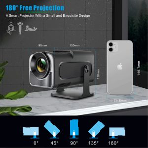 Мини преносим проектор HH320: 4K и 1080P с Android 11.0, WIFI6 и BT5.0 ledprojectors