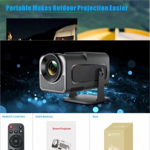 Мини преносим проектор HH320: 4K и 1080P с Android 11.0, WIFI6 и BT5.0 ledprojectors