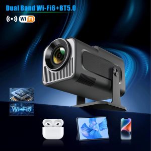 Мини преносим проектор HH320: 4K и 1080P с Android 11.0, WIFI6 и BT5.0 ledprojectors