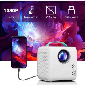 Мини преносим проектор за деца 1080P с LED технология: Идеален за домашно кино и офис, с вграден високоговорител и дистанционно управлени Мини преносим проектор за деца 1080P с LED технология: Идеален за домашно кино и офис, с вграден високоговорител и дистанционно управлени ledprojectors Мини преносим проектор за деца 1080P с LED технология: Идеален за домашно кино и офис, с вграден високоговорител и дистанционно управлени ledprojectors