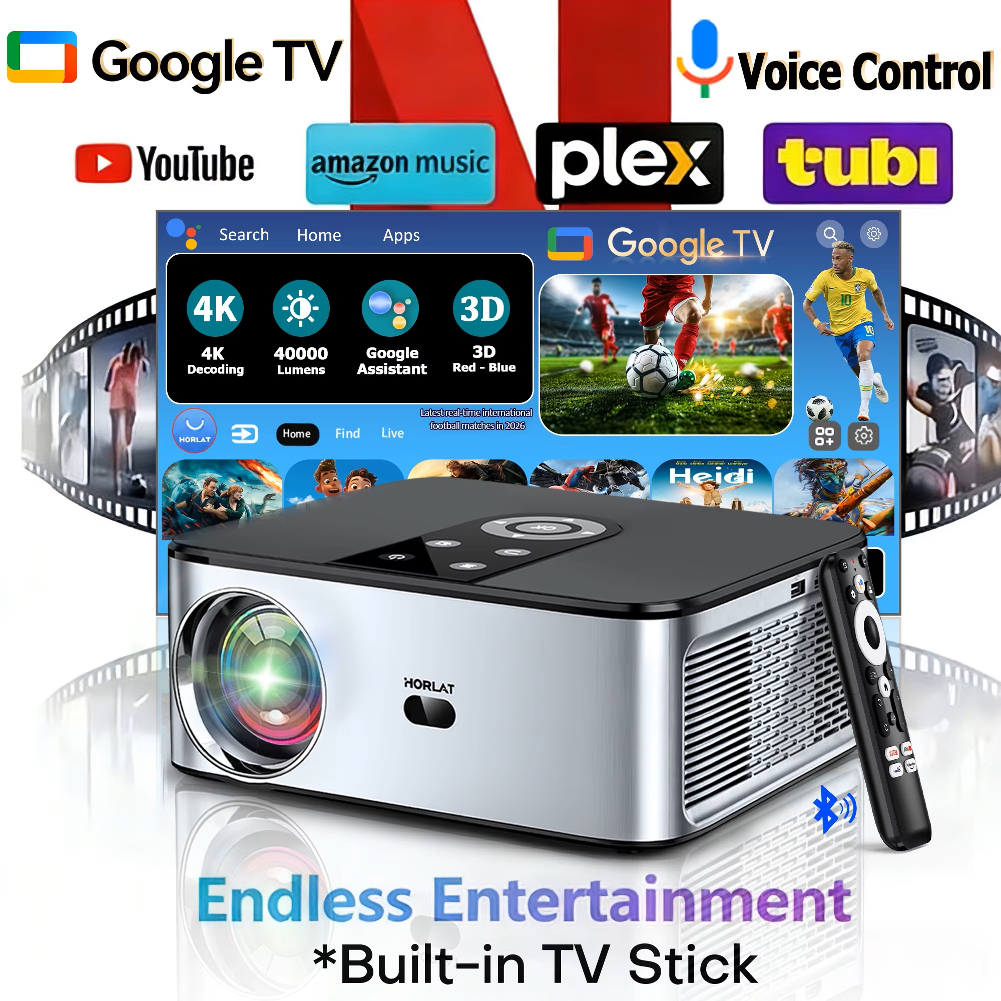 T3 MAX – Професионален 4K LED Проектор с Android, 40 000 lm, 8K Видео Поддръжка и Автоматичен Keystone